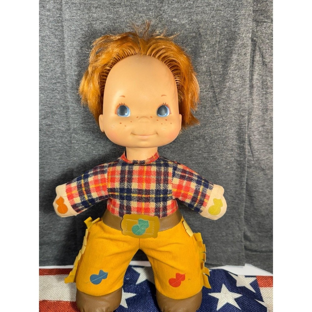 Vintage 1974 Mattel Love Notes Bucky Doll Cowboy Musical Toy Red Hair Plaid Chap - Picture 3 of 5